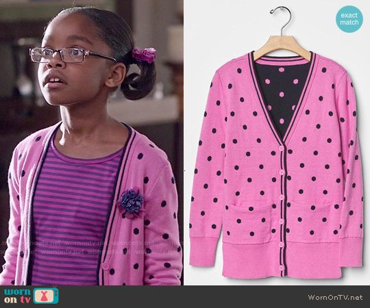 Gap Polka Dot Long Cardigan worn by Diane Johnson (Marsai Martin) on Black-ish