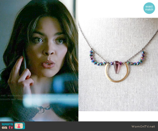 GemLark Dagger Necklace worn by Nora (Scarlett Byrne) on The Vampire Diaries