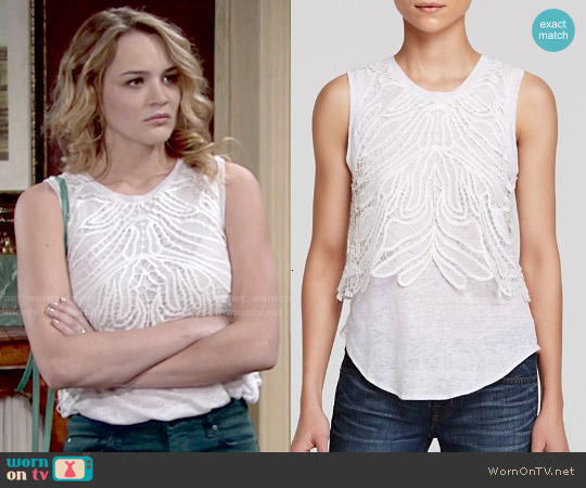 Generation Love Lace Overlay Tank worn by Summer Newman (Hunter King) on The Young and the Restless