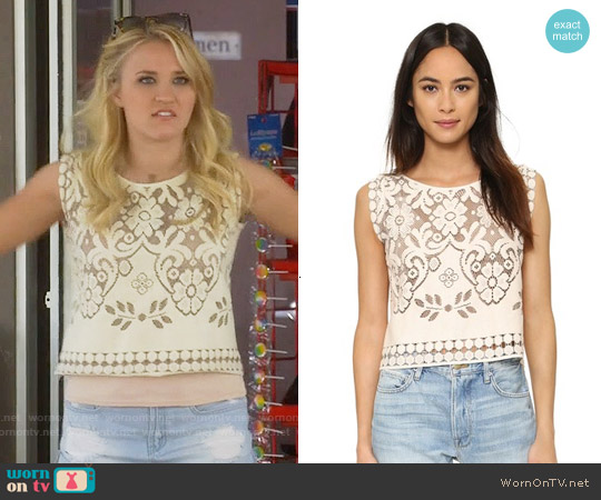 Giada Forte Embroidered Floral Top worn by Gabi Diamond (Emily Osment) on Young and Hungry