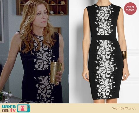 Giambattista Valli Jacquard Stretch Knit Dress worn by Sasha Alexander on Rizzoli & Isles