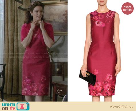 Giambattista Valli Pink Floral and Butterfly Print Dress worn by Bellamy Young on Scandal