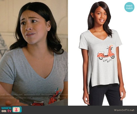 Gilligan & O'Malley Scooter Knit Tee worn by Jane Villanueva (Gina Rodriguez) on Jane the Virgin