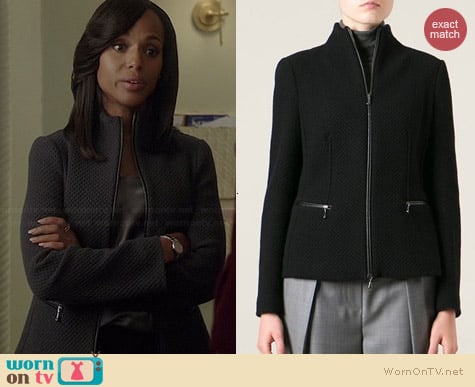 Giorgio Armani Zipped Knit Jacket worn by Kerry Washginton on Scandal