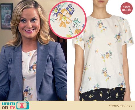 Girl. By Band of Outsiders Habutai Blouse worn by Amy Poehler on Parks & Rec