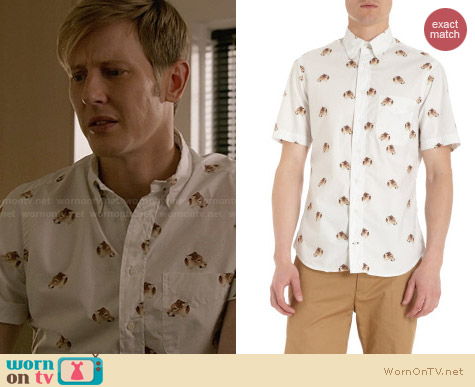 Gitman Brothers Vintage Snow Leopard Shirt worn by Gabriel Mann on Revenge