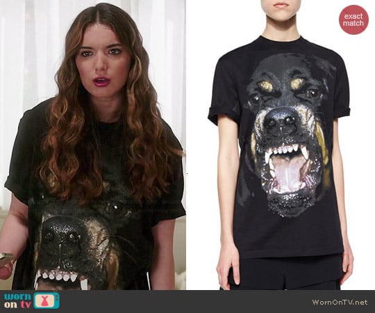 Givenchy Rottweiler Tee worn by Xanthippe (Dylan Gelula) on Unbreakable Kimmy Schmidt