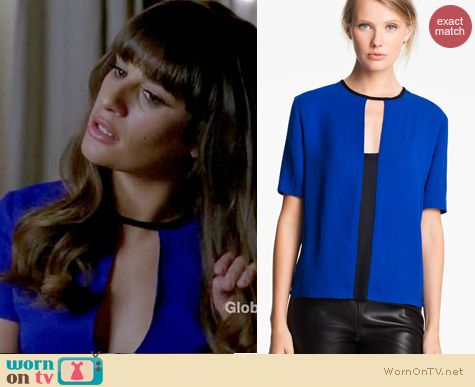 Glee Fashion: ALC Ely top in blue worn by Lea Michele