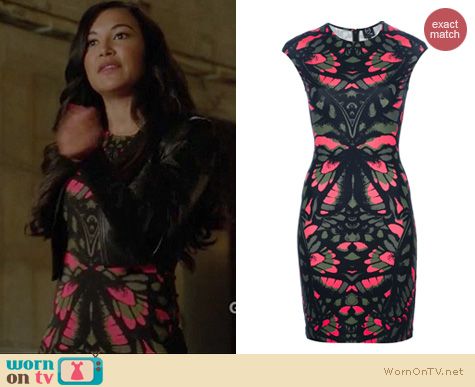 Glee Fashion: Alexander McQueen Butterfly Camouflage print dress worn by Naya Rivera