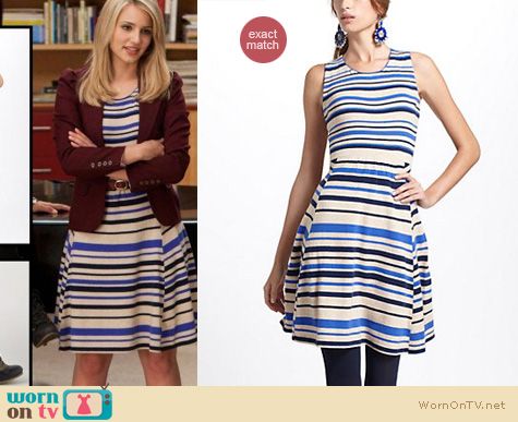 Glee Fashion: Anthropologie French stripes sweater dress worn by Dianna Agron