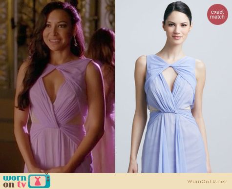 Glee Fashion: Badgley Mischka Sleeveless triangle cutout gown worn by Naya Rivera