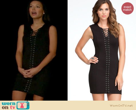 Glee Fashion: Bebe Lace Up Detail Dress worn by Naya Rivera