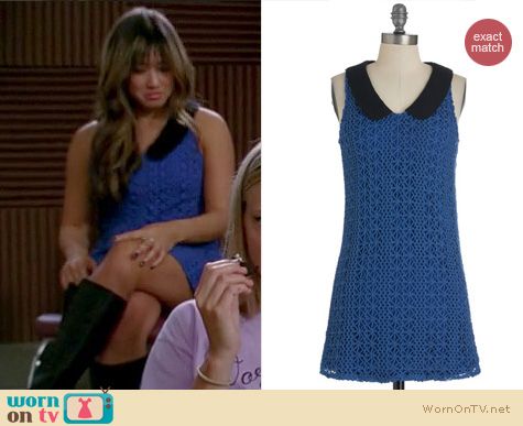 Glee Fashion: Blue lace ModCloth dress worn by Jenna Ushkowitz