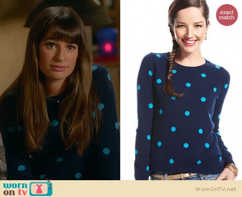 Glee Fashion: Charter Club Polka Dot Sweater worn by Lea Michele