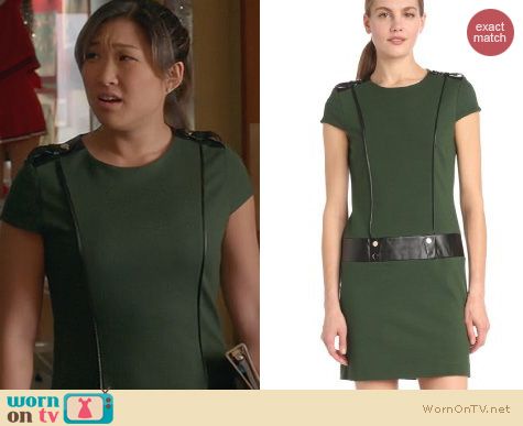 Glee Fashion: Cynthia Steffe Leather Trimmed Dress worn by Tina Cohen-Chang