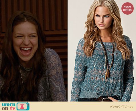 Glee Fashion: Free People Follow Me cardigan worn by Melissa Benoist