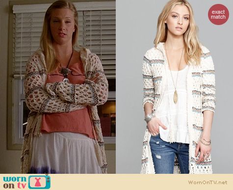 Glee Fashion: Free People Sunblock cardigan worn by Heather Morris