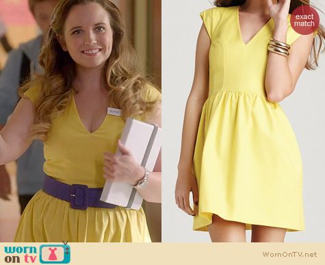 Glee Fashion: French Connection Unno dress in yellow worn by Phoebe Strole