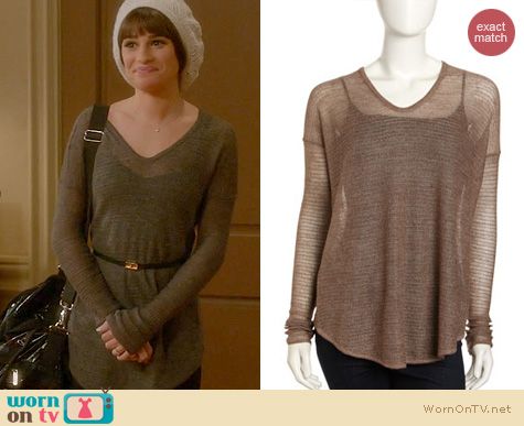 Glee Fashion: Helmut Lang Alpaca Knit V-neck Sweater worn by Lea Michele