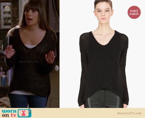 Glee Fashion: Helmut Lang asymmetric sweater worn by Lea Michele