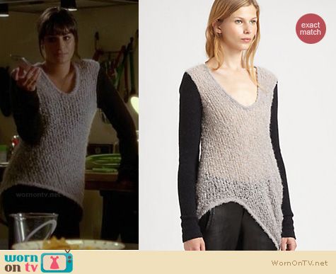 Glee Fashion: Helmut Lang plaited boucle sweater worn by Lea Michele