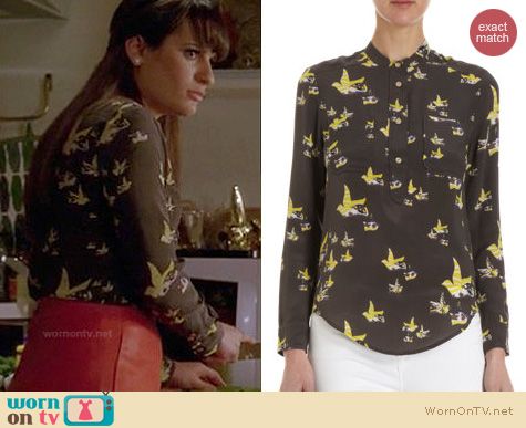 Glee Fashion: Mansfield bird print blouse worn by Lea Michele