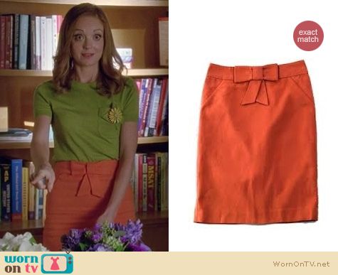 Glee Fashion: J. Crew bow pencil skirt worn by Emma Pillsbury