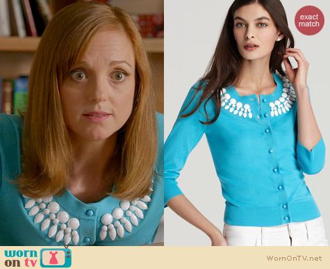 Glee Fashion: Kate Spade Beaded Kati Cardigan worn by Jayma Mays