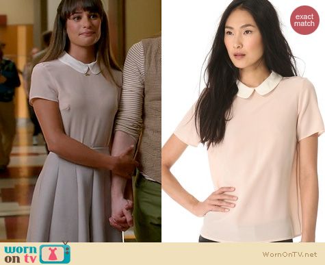 Glee Fashion: Marc by Marc Jacobs Alex Collar top in Vintage Rose worn by Lea Michele