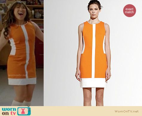 Glee Fashion: Pink Tartan orange shift dress worn by Jenna Ushkowitz