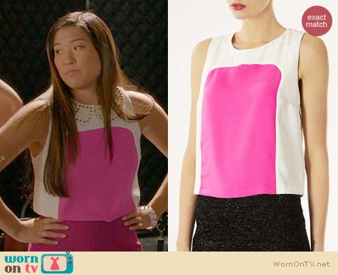 Glee Fashion: Topshop colorblock shell worn by Jenna Ushkowitz