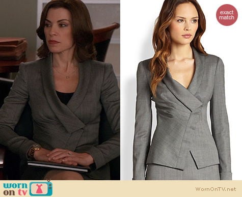 The Good Wife Fashion: Armani Collezioni Draped lapel jacket worn by Julianna Margulies