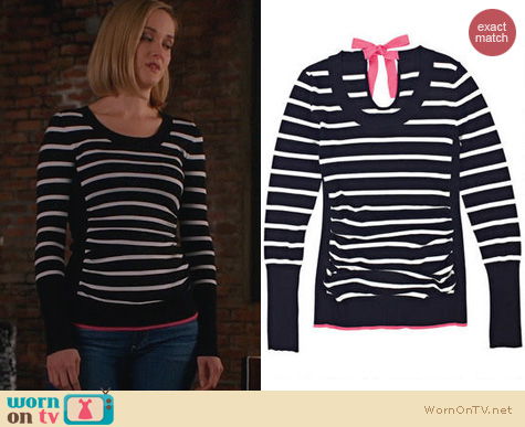 The Good Wife Fashion: Delia's Contrast Tie Back Sweater worn by Jess Weixler