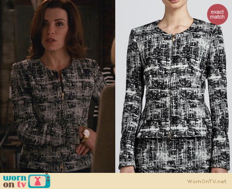 The Good Wife Fashion: Escada Scribble Tweed Jacket worn by Alicia Florrick