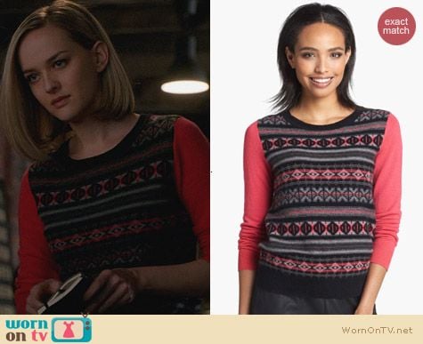 Fashion of The Good wife: Halogen Fair Isle Cashmere Sweater worn by Jess Weixler