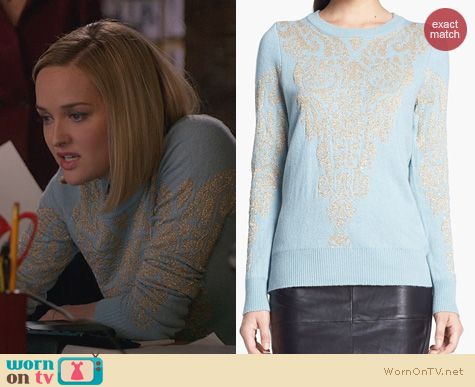 The Good Wife Fashion: Remain Intarsia Knit Sweater worn by Jess Weixler