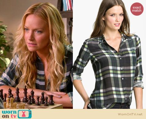 The Goodwin Games Fashion: Equipment Brett Silk Plaid Shirt worn by Becki Newton