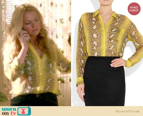 Goodwin Games Fashion: Equipment Daddy snake print shirt worn by Becki Newton