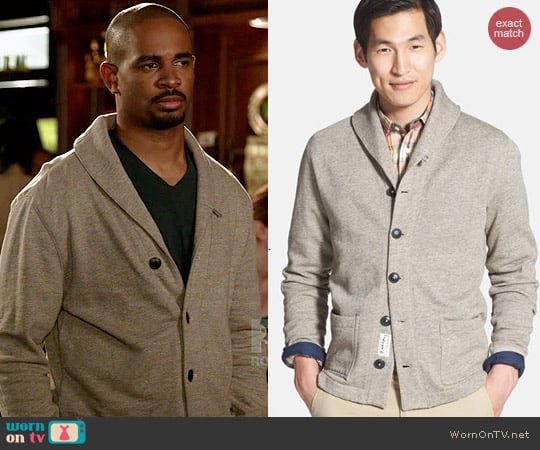 Grayers French Terry Shawl Collar Cardigan worn by Damon Wayans Jr on New Girl