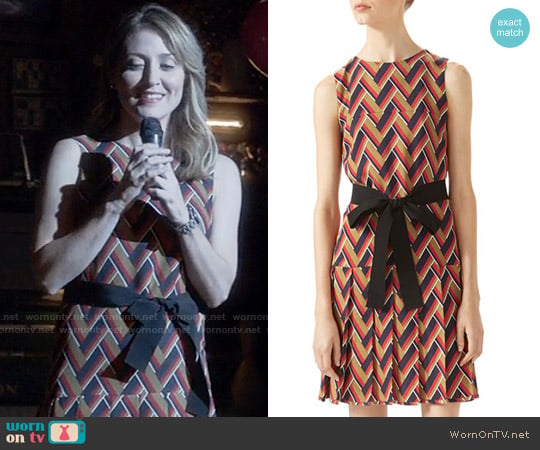 Gucci Chevron Print Pleated Dress worn by Maura Isles (Sasha Alexander) on Rizzoli and Isles