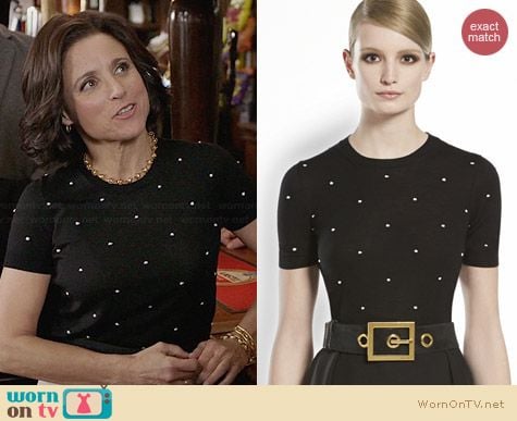 Gucci Merino Wool Polka Dot Top worn by Julia Louis Dreyfus on Veep