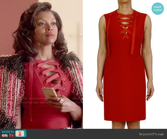 Gucci Red Lace Up Dress worn by Cookie Lyon (Taraji P. Henson) on Empire