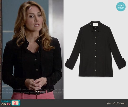 Gucci Silk Button Down Shirt worn by Maura Isles (Sasha Alexander) on Rizzoli and Isles