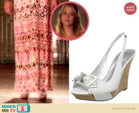 Guess Batiko Wedges worn by Sasha Pieterse on PLL