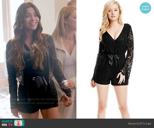 Guess Devanna Lace Romper worn by Nora (Scarlett Byrne) on The Vampire Diaries