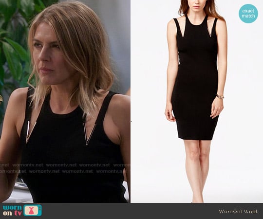 Guess Euro Embellished Cutout Sheath Dress worn by Chelsea on The Mindy Project