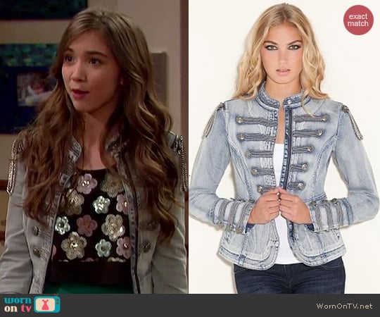 Guess Denim Marching Jacket worn by Rowan Blanchard in Girl Meets World