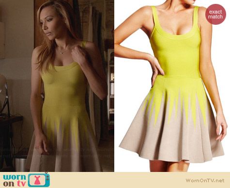 Guess Marciano Margo Dress in Chartreuse worn by Naya Rivera on Glee