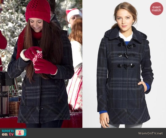 Guess Plaid Toggle Coat worn by Nina Dobrev on The Vampire Diaries