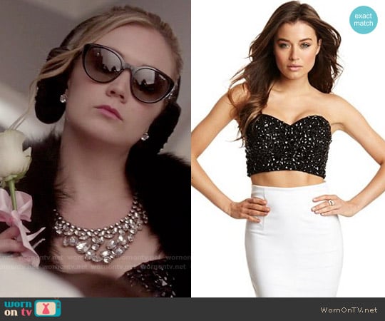 Guess 'Selena' Embellished Bustier worn by Chanel #3 (Billie Lourd) on Scream Queens